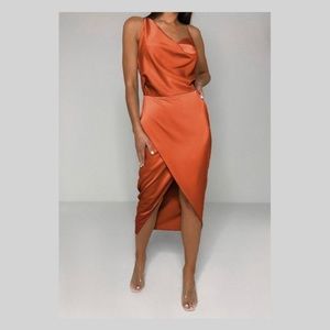Misguided Satin Midi Dress